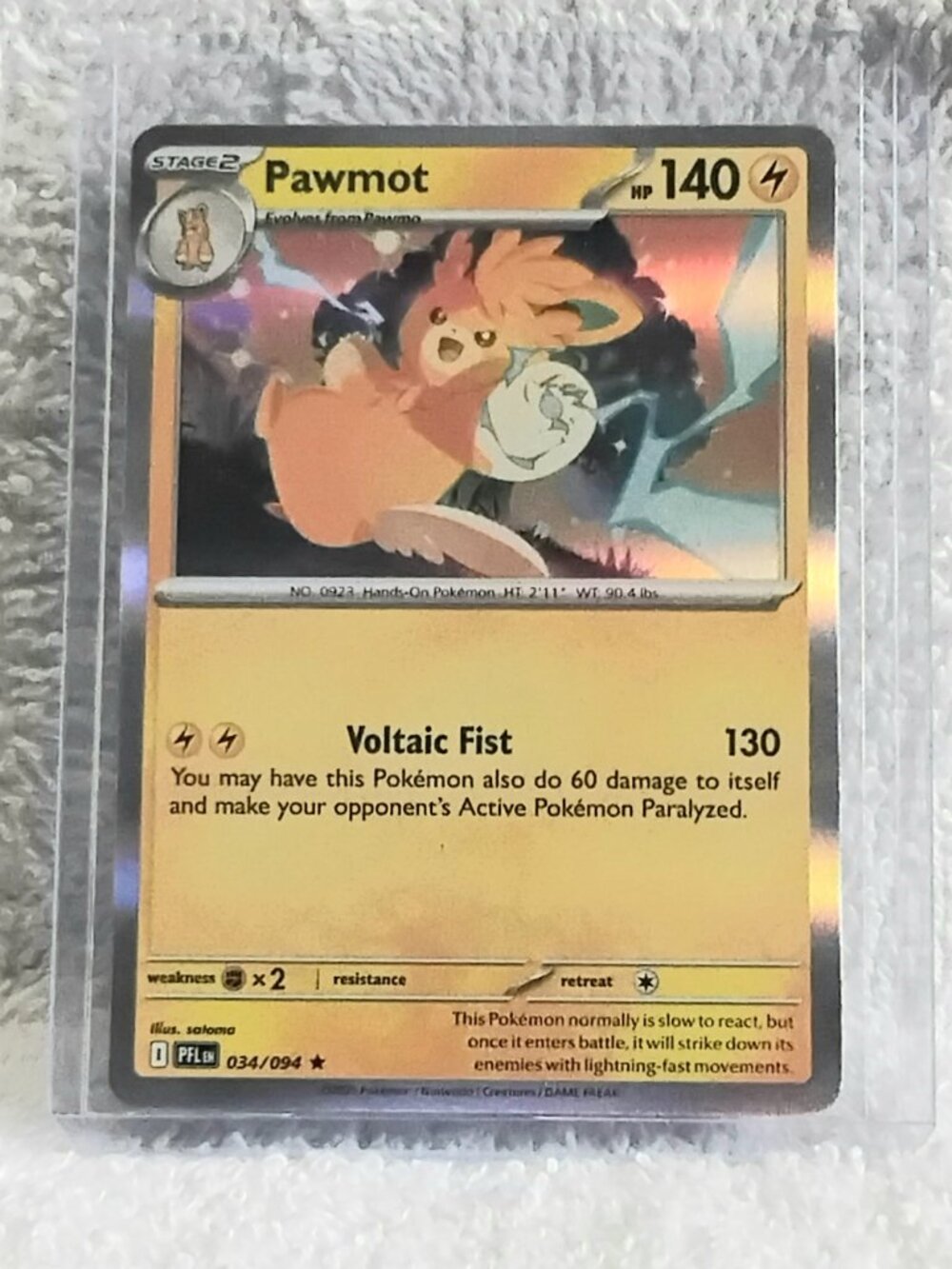 Mint 2025 Pokemon Pawmot Rare ☆ Holo Card 034/094!!